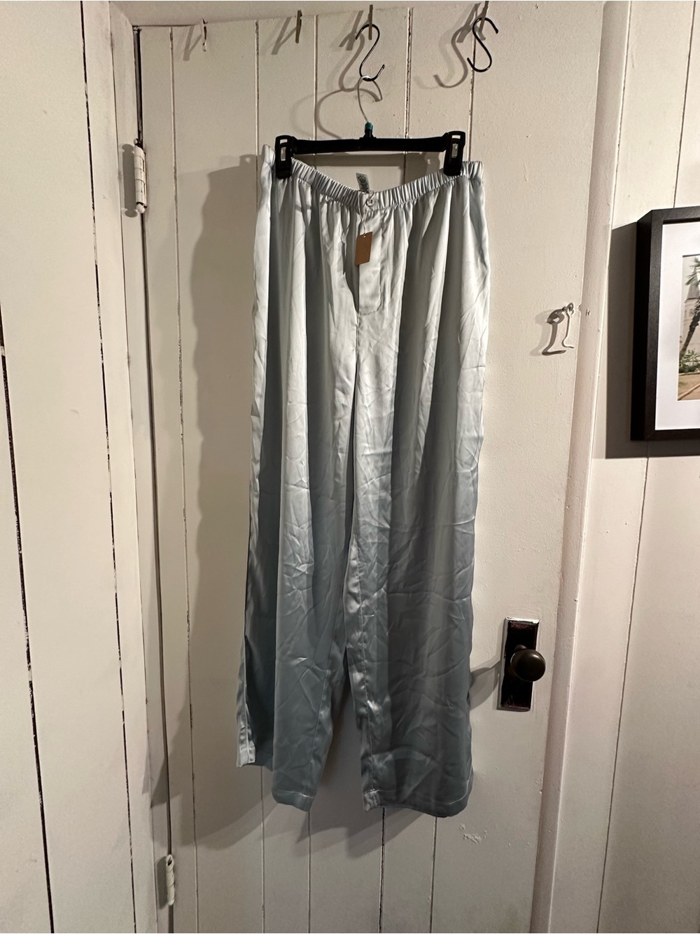 SKIMS NWT Satin Light Blue women’s Satin Lounge Pants
